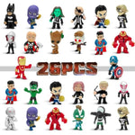 Mini Superhero Toys, 26Pcs Minifigures Small Action Figures Superhero Party Birthday Decorations For Kids’ Christmas Stocking, Easter Eggs Cake Toppers Collectibles