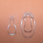 Chastity Clip Sissy Toys 2 Pcs For Cross Dressers And Transgender,Pink Chastity Cage Device For Male Mimic Female Pussy (White-S+L)