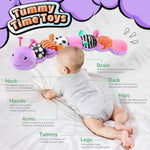 Baby Toys Musical Caterpillar,Infant Toys Stuffed Animals 3 6 12 Months Sensory Toy With Ruler Design,Crinkle&Ring Bell,Baby Teething Toy For Tummy Time Newborn Boy Girl Gifts (Purple)