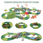 Dinosaur Track Toys For Kids - Best Birthday Gifts For 3 4 5 6 7 Year Old Boys, Flexible Race Car Track Set With Light & Sound, Create A Dino World Adventure