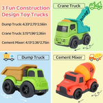 Toddler Cars Toys For 2 3 Year Old Boy, 3 In 1 Dump Truck Mixer Cement And Crane Toys For Baby Boy Girls, Bpa Free, Phthalates Free, Pvc, Outdoor Toy For Toddlers 2-4, Easter Birthday Gifts For Kids