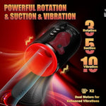 Male Masturbator Penis Training Vibrator - 4 In 1 Male Sex Toys For Men With 3 Rotating & 5 Sucking & 10 Vibrating Modes Blowjob Sex Machine With Testicle Stimulator Adult Toys For Increase Endurance