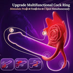 Rose Sex Toy Vibrating Cock Ring - App Control Silicone Penis Ring With Rose Clitoral Stimulator Adult Male Sex Toy Vibrator, Multiple Vibrations Couples Sex Toys Vibrators For Men Couple
