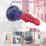 Thrusting Dildo Monster Huge Dildo Vibrator, 9.6" Knot Dildos Adult Sex Toys For Women With Strong Suction Cup, Remote Control Heated Anal G Spot Dildo With 10 Quick Thrusting&10 Vibrating Modes