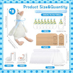 66 Pcs One Silly Goose Party Supplies Including 11.81Inch Silly Goose Stuffed Animal Resin Ornaments Birthday Hats Cards Drawstring Bag Ribbons For Home Sleeping Room Birthday Party Favors