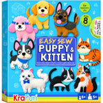 Puppy and Kitten Sewing Kit for Kids Ages 6 and Up, Includes 8 Plush Dolls