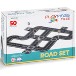 Magnetic Tiles Road Set - 50 Pcs Stem Educational Construction Toy Car Track, Building Blocks Magnet Toys For Toddlers, Safe For Ages 3+