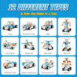 Stem Robot Building Kit For Kids, 12-In-1 Building Robot Toys App & Remote Control Car, Stem Toys For Boys Age 8-12, Rechargeable Educational Robotics Toy For Boys Girls Christmas Birthday 332+Pcs