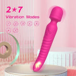 G Spot Vibrator Wand, Heating Function Sex Wand Massager For Clitoris, G-Spot Stimulation, Waterproof Dildo Sex Toy With 7 Powerful Vibrations Dual Motor Stimulator For Women Or Couple(Pink)