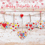 30 Sets Valentine’s Day DIY Heart Painting Kit with Paints, Brushes & Gift Bags