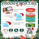60 Pcs Christmas Mini Stuffed Animals Gifts Bulk 30 Christmas Plush Set With 30 Xmas Silicone Bracelets Small Plush Keychains Classroom Exchange Gift Toys For Friend Preschool Stocking Fillers