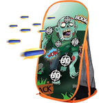 Shooting Practice Target Compatible With Nerf Gun For Boys Girls, Toy Foam Blaster Shooting Targets For Kids Indoor Outdoor, Zombie Shooting Target With Storage Net