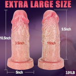 11 Inch Girth Huge Thick Dildo, Xxxl Realistic Giant Silicone No Ball Suction Cup Dildos For Hands Free Play, Big & Long G-Spot Anal Dildo For Advanced Player, Adult Sex Toys & Games For Gay Men Women