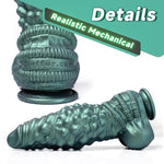 Punk Fantasy Dildo With Suction Cup - Waterproof Perkin Silicone Penis With Mechanical Texture, Unisex, Realistic Unisex Sex Toy For Prostate And G-Spot Stimulation