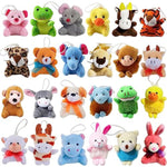 24Pack Mini Animal Plush Toy Set, Cute Assortment Keychain Toys, Small Stuffed Animal Set Gifts For Kids, Christmas Stocking Stuffer, Easter Egg Filler, Valentine Classroom Prize