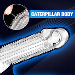 Large Glans Penis Sleeve Penis Ring, Reusable Cock Sleeve Extender Extends 1.96 Inch Realistic Textured Penis Extender Sheath For Men Penis Penis Ring Cuff Thickened Testicle Ring Couples Sex Toy