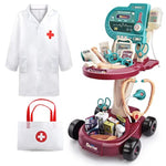 Toy Doctor Kit For Kids?Doctor Role Play Costume?Medical Bag?Eye Chart?Thermometer?Stethoscope?Pulse Machine?24 Piece Pretend Medical Station Set For Boys & Girls ?Great Gift For Toddler