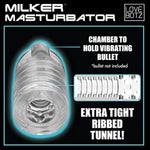 Milker Masturbator Sleeve For Men & Couples. Extra Tight & Thick Ribbed Tunnel For Stimulation. Compatible With The Milker Pro Edition - Semi-Transparent