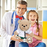 Professional Dr. Bear Stuffed Animal Toy With Detachable Doctor Suit Uniform, White Coat, Stethoscope And Mask, Medical Plush Toy Bear Gifts For Kids Boys Girls, 10''