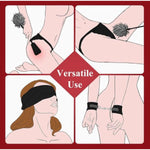Bed Bondage Set Bedtime Adult Sex Toys With Handcuffs Footcuffs Blindfold Feather Tickler Sex Straps Bdsm Restraints Kits For Couples Roleplay Sm Game