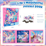 Magnetic Jigsaw Puzzles For Toddlers Kids 3-8 Girls,(3 36-Pieces) Travel Puzzles Toys For Kids Ages 4-6,Take-Along Car Airplane Road Trip Activities Game For 3 4 5 6 7 8 Year Old Birthday Gift