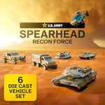 Us Army Die-Cast Vehicle Set - 6 Military Vehicles For Toddlers & Kids, Army Trucks, Jeeps, Recon Force Toys For Boys Age 4-7, Officially Licensed Army Action Set For Adventures