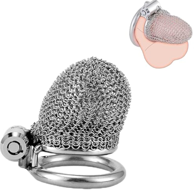 Stainless Steel Chastity Cage Male Chastity Devices Cock Cage With Invisible Lock Adult Toys Male Sex Toys(50Mm Ring)