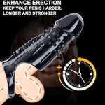New Soft Realistic Penis Sleeve Cock Ring,2Pcs Reusable Cock Rings For Men, Penis Enlargement Silicone Sleeves Girth Male Erection Enhancement, Penis Ring Enlargement Sex Toys (Transparent)