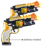 Blade Runner Toy Pistol Set - 2 Light Up Toy Guns With Leds & Sound Effects, Safe Pretend Play Pistols For Kids, Fun Light-Up Toy Guns For Boys & Girls With Batteries Included