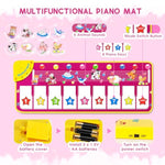 Piano Mat - Musical Keyboard Floor Playmat 39.5" Electronic Music Animal Touch Play Blanket Funny Xmas Gift Toy For 1 2 3 Year Old