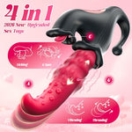 Thrusting Vibrator Sex Toys, 4-in-1 G-Spot Vibrator with 10 Sliding Ring, Vibrating, Thrusting & Licking Modes, Rabbit Vibrators Sex Toy for Clitoral, Nipple & Anal, Women Couples Sex Toys