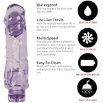 Adam And Eve Chubby Fun Personal Vibrator, Thick Thrusting Multi Speed Dildo, Smooth Adult Sex Toy For Women And Couples, Stimulates G Spot, Adjustable Vibrations, Waterproof, 9 Inch Purple Design