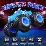 Remote Control Car, 2.4Ghz Monster Trucks Toys With Light Spray, Birthday Gift For Kids 3 4 5 6 7 8, All Terrain Rc Cars, Toddler Toys For Boys Girls 3+ Year Old (Dinosaur-Blue)