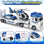 Toddler Boy Toys, 25" Large Police Truck Toy With Racing Car And Helicopter,3 In 1 Police Car Boy Toy, Christmas Birthday Gifts For Kids 3 4 5 6 Years Old