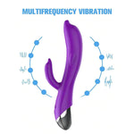 2025 New Date Night Adult Toy For Women New Rabbit Ears Pleasure Toy Women Gift Realistic Silicone Wand Thrusting Stimulation Upgraded Rechargeable Handheld Waterproof 10 Powerful Modes (Purple)