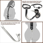 Bdsm Sex Bondage Anal Hook, Neck To Wrist Behind Back Handcuffs Collar With Anal Trainer & Ball Gag, Bed Restraints Sex Game Accessories Kinky Fetish Role Play Adult Sex Toys For Couple Beginner