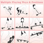 Spreader Bar Bdsm Bondage Restraints Kits With Wrist Ankle Neck Collar Adjustable Handcuffs Sex Toys Sm Games For Men Women And Couples (Pink)