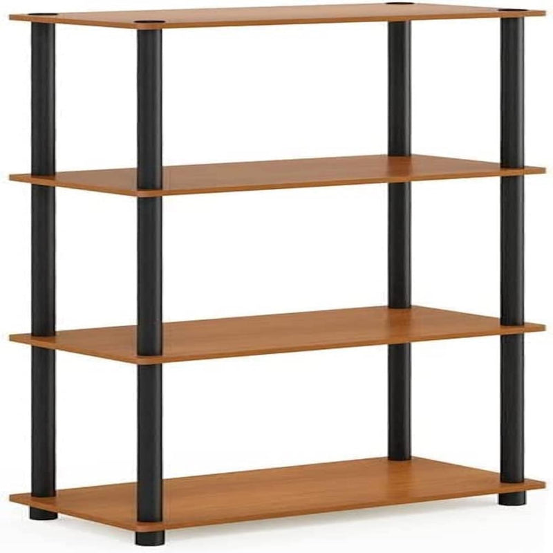 (99557Lc/Bk) Turn-N-Tube 4-Tier Multipurpose Shelf Display Rack - Light Cherry