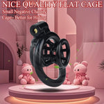 Male Inverted Chastity Cage Sex Toy Set With 4 Cock Rings,Small Negative Chastity Devices,Nylon Fish Trap Shape Adult Penis Sm Bondage Device (Black)