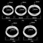 Stainless Steel Cock Ring, Metal Penis Ring Penis Glan Loop Sex Toy For Men, 38Mm