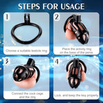 Male Cock Chastity Cage,Lightweight Invisible Male Chastity Device With 3 Active Rings,Adult Abstinence Penis Bondage Male Sex Toy(Invisible Lock)