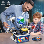 Planet Rotatable Space Sets With Light - Earth & Moon Space Exploration Building Toys With Shuttle Spaceship Science Kits Building Blocks Gifts For Kids Age 8+ Years Old Boys Girls(554 Pcs)