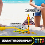 Stomp Rocket Stunt Plane Launcher Toy for Kids - 3 Foam Airplane Toy Soars Over 100 Feet - Unique Tricks & Adjustable Plane Rocket Launcher Stand - Fun Outdoor Toys & Gift for Boys or Girls
