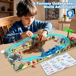 Ocean Roller Coaster Building Toy Set Explorer Ship, Deep Sea Boat Creatures, Sea Animal Toys Gifts For 6 7 8 9 10 11 12+ Year Old Girls Boys With Transformations From Shark, Dolphin, Turtle, Fish