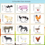 12 Pcs Farm Animals Figures Toys, Realistic Mini Farm Barn Animal Figurines Cake Topper Toy Set Christmas Birthday Easter Egg Gift Party Supplies For Kids Toddlers