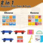 Magnetic Tiles Cars Construction Set - 30 Pcs Magnetic Tiles Magnet Bricks Truck Sensory Toys, Educational Magnet Cars Set Building Blocks For 3 4 5 6 7 8+ Year Old Girls Boys Toddler