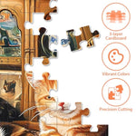 500 Piece Cat Jigsaw Puzzle for Adults & Seniors, Recycled Cardboard Craft Puzzle