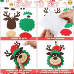 24 Pcs Christmas Reindeer Necklace Craft Kits for Kids, DIY Foam Holiday Activity