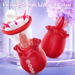 Sex Toys Vibrator For Woman-Rose Sucking Sex Toy,3 In 1 Sucking &Licking Rose Vibrators Sex Toy-Dildo G Spot Vibrator Nipple Clitoral Stimulator, 2 Suction Cup Vibrator Adult Sex Toys For Women Couple