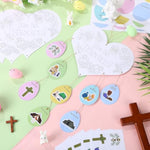 24 Sets He Is Risen Easter Craft Kit for Kids, Christian DIY Hanging Ornaments